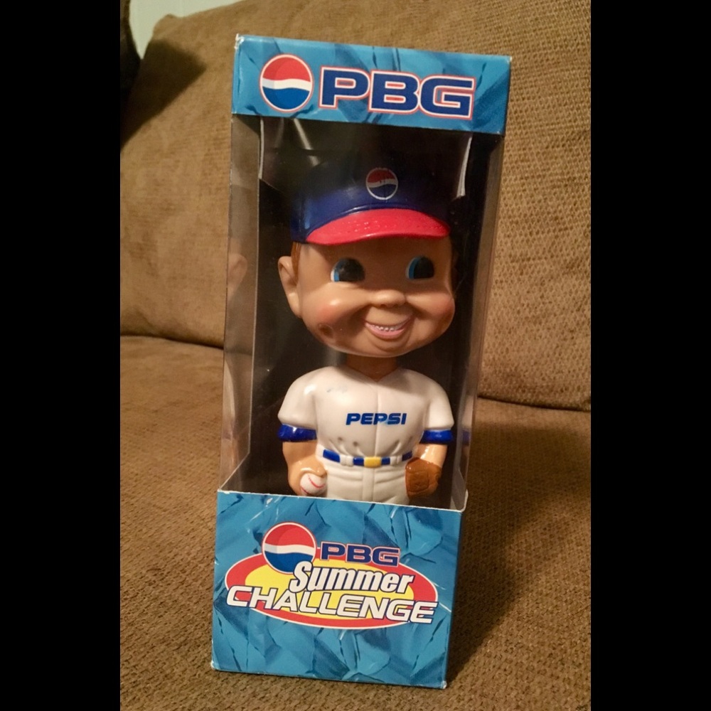 Pepsi bobble head baseball collectible.